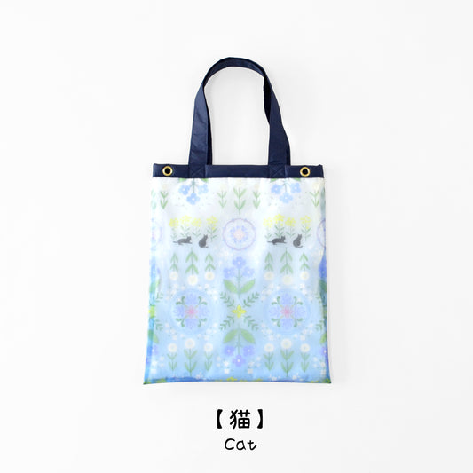 花文様・猫|TPU吸水マルチトートバッグ