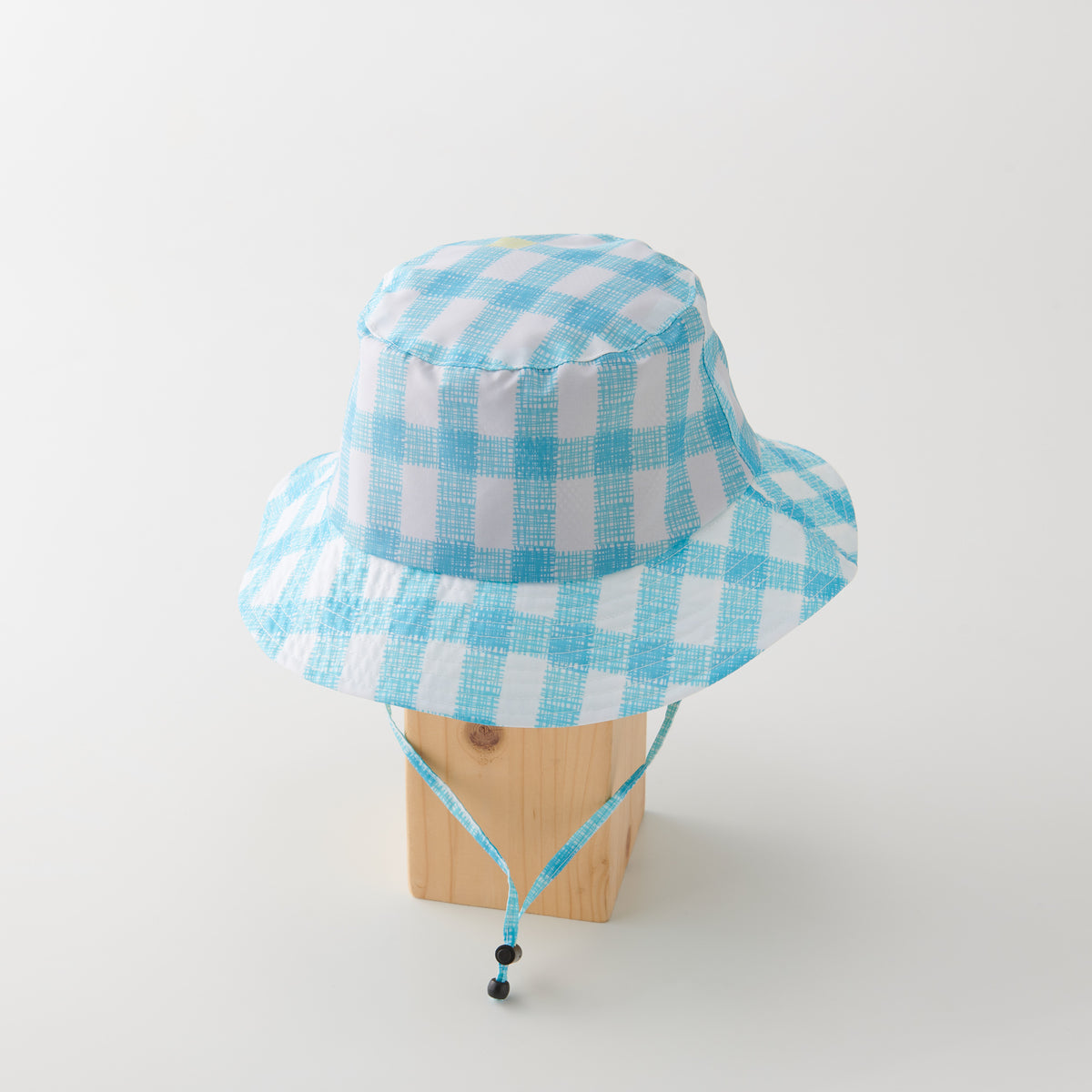 392plusm Kids Rain Hat gingham ミント