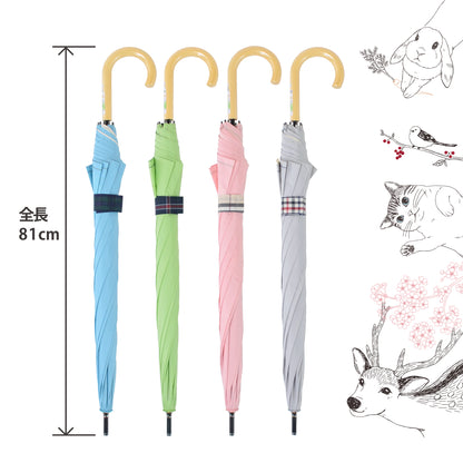 鹿と桜｜バックスライド・ジャンプ長傘 60cm