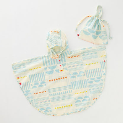 392plusm kids poncho SAND オフホワイト Mサイズ 商品全体と収納袋