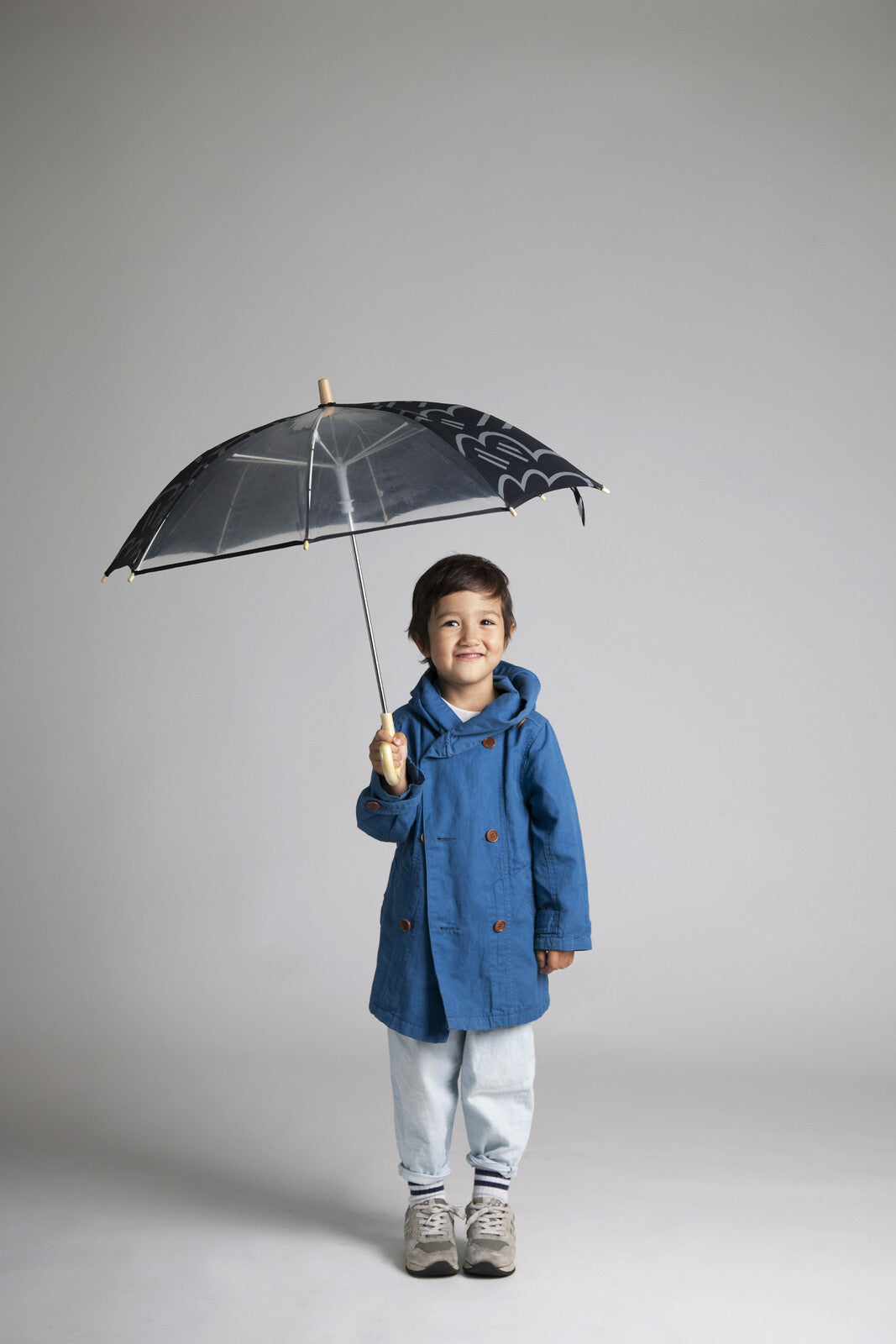 392plusm cloud kids傘 45 ブラック 使用イメージ