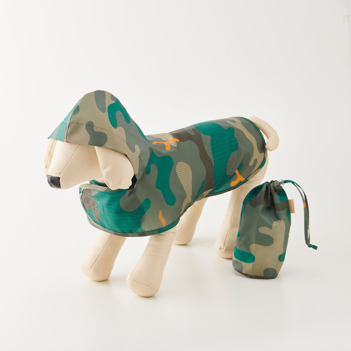 392plusm | camouflage ドッグポンチョ S | Q057 グリーン