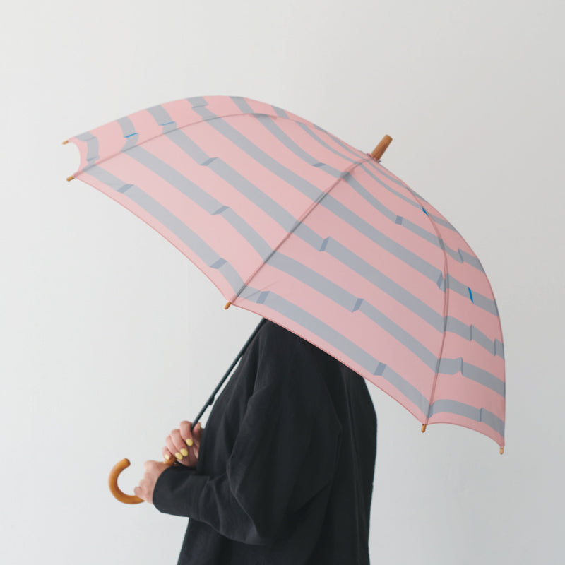 392plusm トリック 長傘 60cm ピンク 着用イメージ