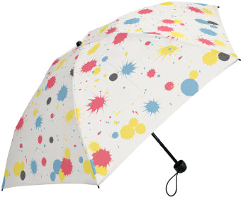 392plusm ペンキ柄 e-mini 折りたたみ雨傘 55cm ホワイト