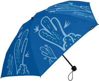 392plusm MK401000 仙人掌 e-mini 摺疊雨傘 55cm 海軍藍 開傘全貌
