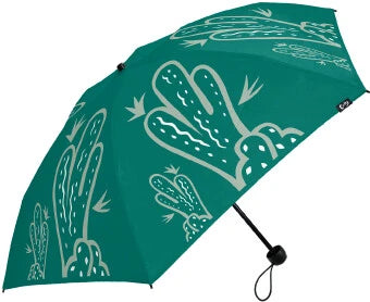 392plusm MK401000 仙人掌 e-mini 摺疊雨傘 55cm 綠色 開傘全貌