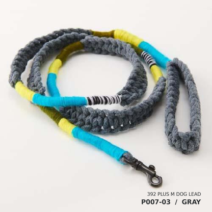 392plusm P007 dog lead GRAY マクラメ編みドッグリード