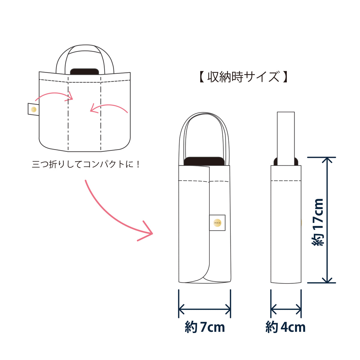 猫｜遮光・遮熱 5段スクエア｜晴雨兼用 折りたたみ傘 47cm