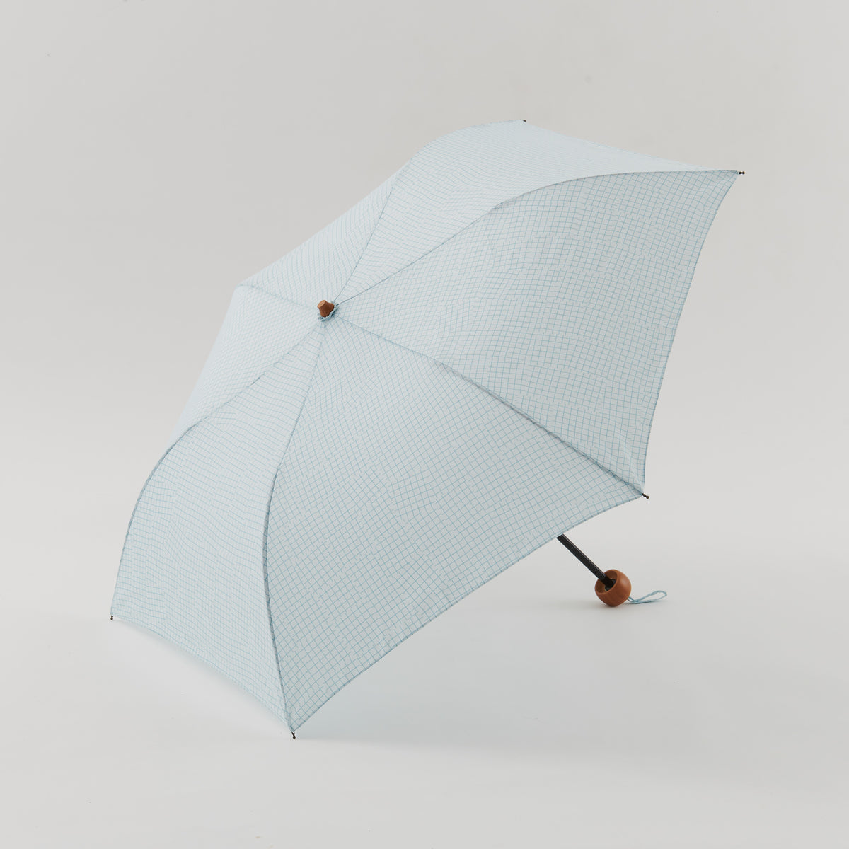 392plusm チェック柄 折りたたみ雨傘 50cm オフホワイト 商品画像