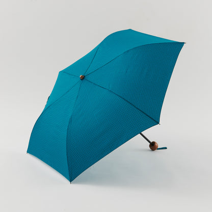 392plusm チェック柄 折りたたみ雨傘 50cm グリーン 商品画像