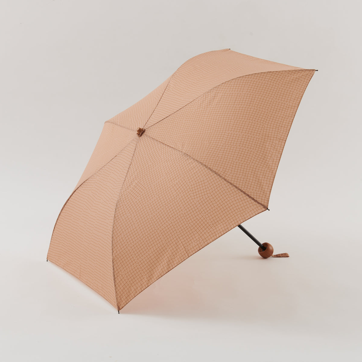 392plusm チェック柄 折りたたみ雨傘 50cm ベージュ 商品画像