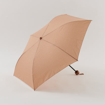 392plusm チェック柄 折りたたみ雨傘 50cm ベージュ 商品画像