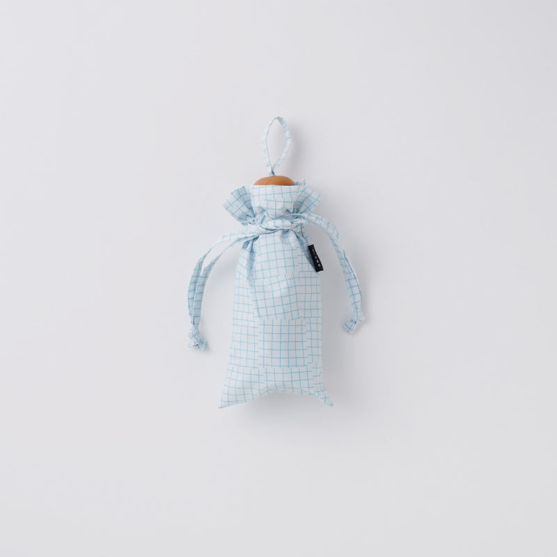 392plusm チェック柄 mini short 折りたたみ雨傘 50cm オフホワイト 収納袋