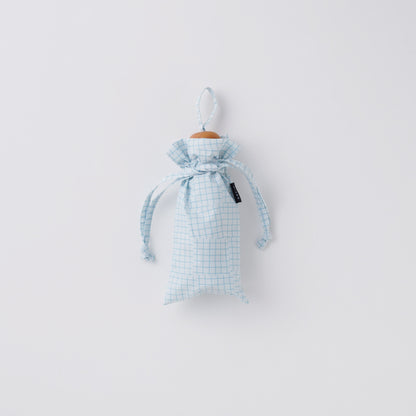 392plusm チェック柄 mini short 折りたたみ雨傘 50cm オフホワイト 収納袋