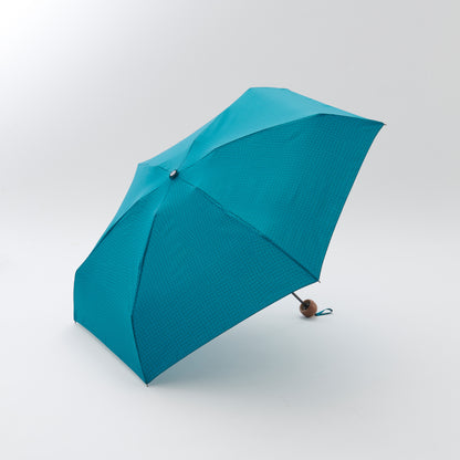 392plusm チェック柄 mini short 折りたたみ雨傘 50cm グリーン