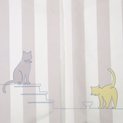 Line＆CATストライプ｜軽量コンパクト折りたたみ雨傘 50cm（トートバッグ付）