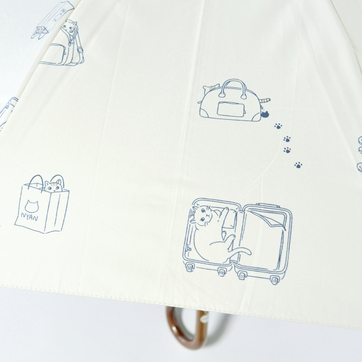 おでかけと猫｜遮光・遮熱｜晴雨兼用 折りたたみ傘 50cm