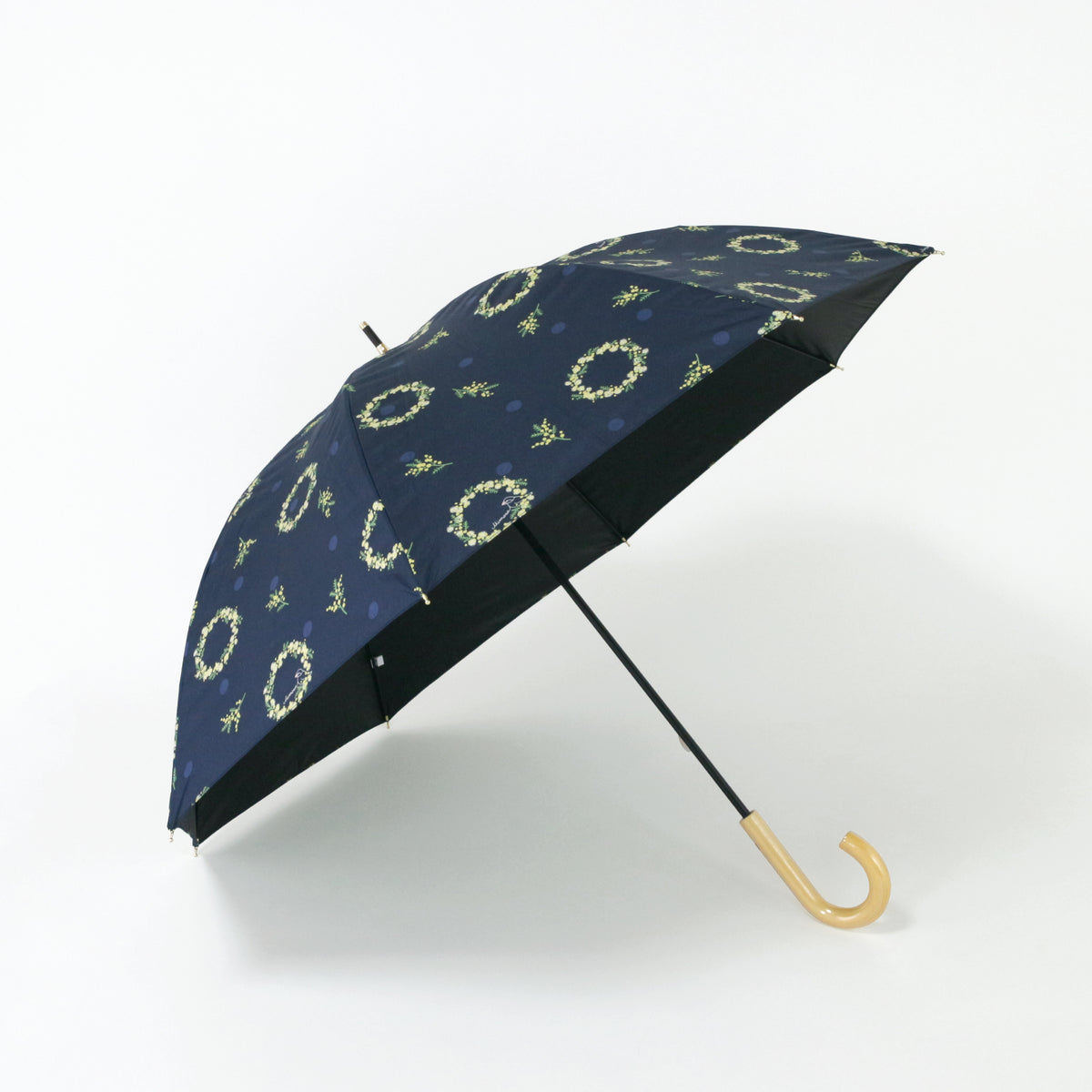 ミモザリース｜遮光・遮熱 手開き｜晴雨兼用 長傘 50cm