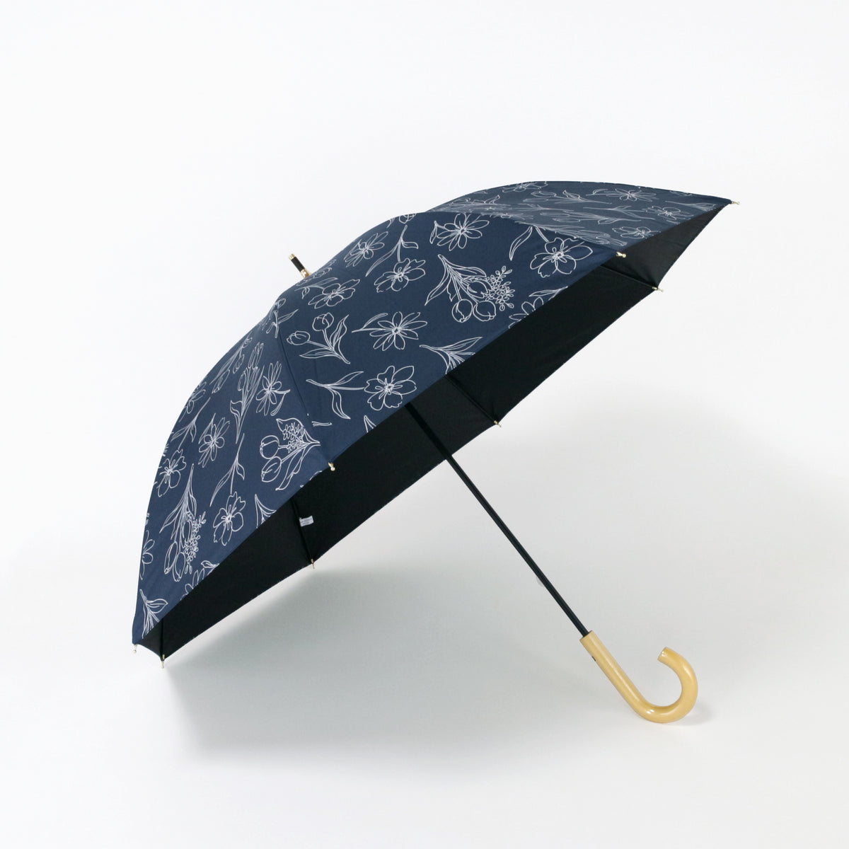 スケッチチューリップ｜遮光・遮熱 手開き｜晴雨兼用 長傘 50cm