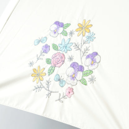ブーケ刺繍｜遮光・遮熱｜晴雨兼用 折りたたみ傘 50cm