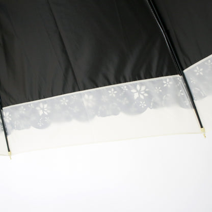 シマエナガのヒートカット切継ぎ｜遮光・遮熱 手開き｜晴雨兼用 長傘 55cm
