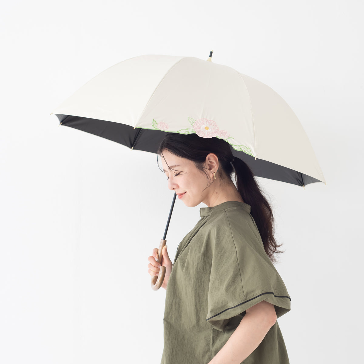 ラナンキュラス｜遮光・遮熱 手開き｜晴雨兼用 長傘 55cm