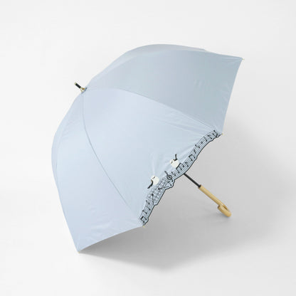 シマエナガと音符と木琴｜遮光・遮熱 手開き｜晴雨兼用 長傘 55cm
