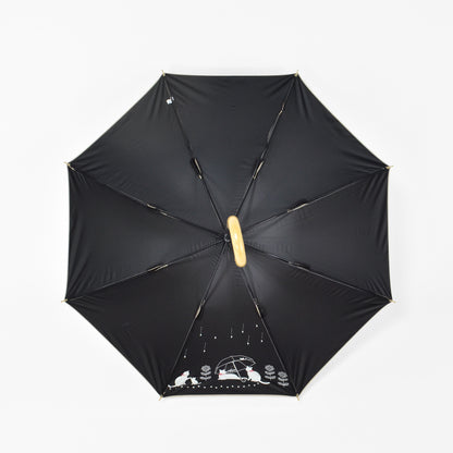 傘と猫｜遮光・遮熱 手開き｜晴雨兼用 長傘 50cm