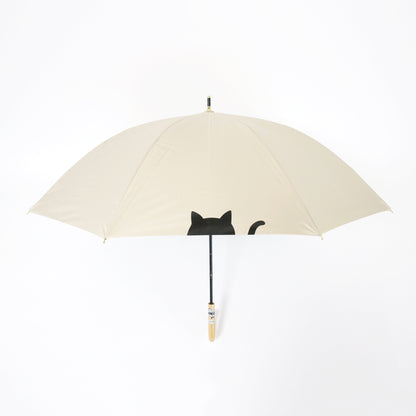 傘と猫｜遮光・遮熱 手開き｜晴雨兼用 長傘 50cm