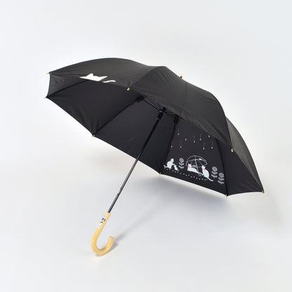 傘と猫｜遮光・遮熱 手開き｜晴雨兼用 長傘 50cm
