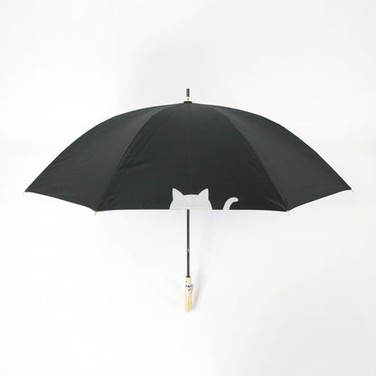 傘と猫｜遮光・遮熱 手開き｜晴雨兼用 長傘 50cm