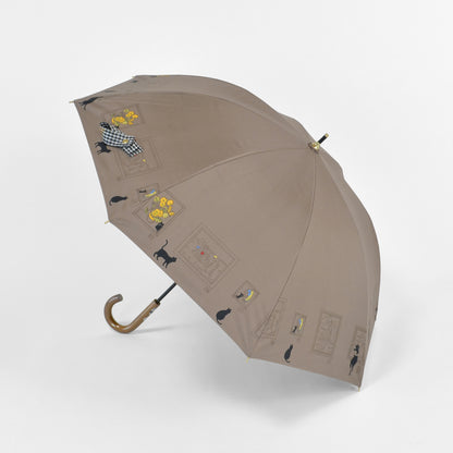 ミュージアムCAT｜遮光・遮熱 手開き｜晴雨兼用 長傘 50cm