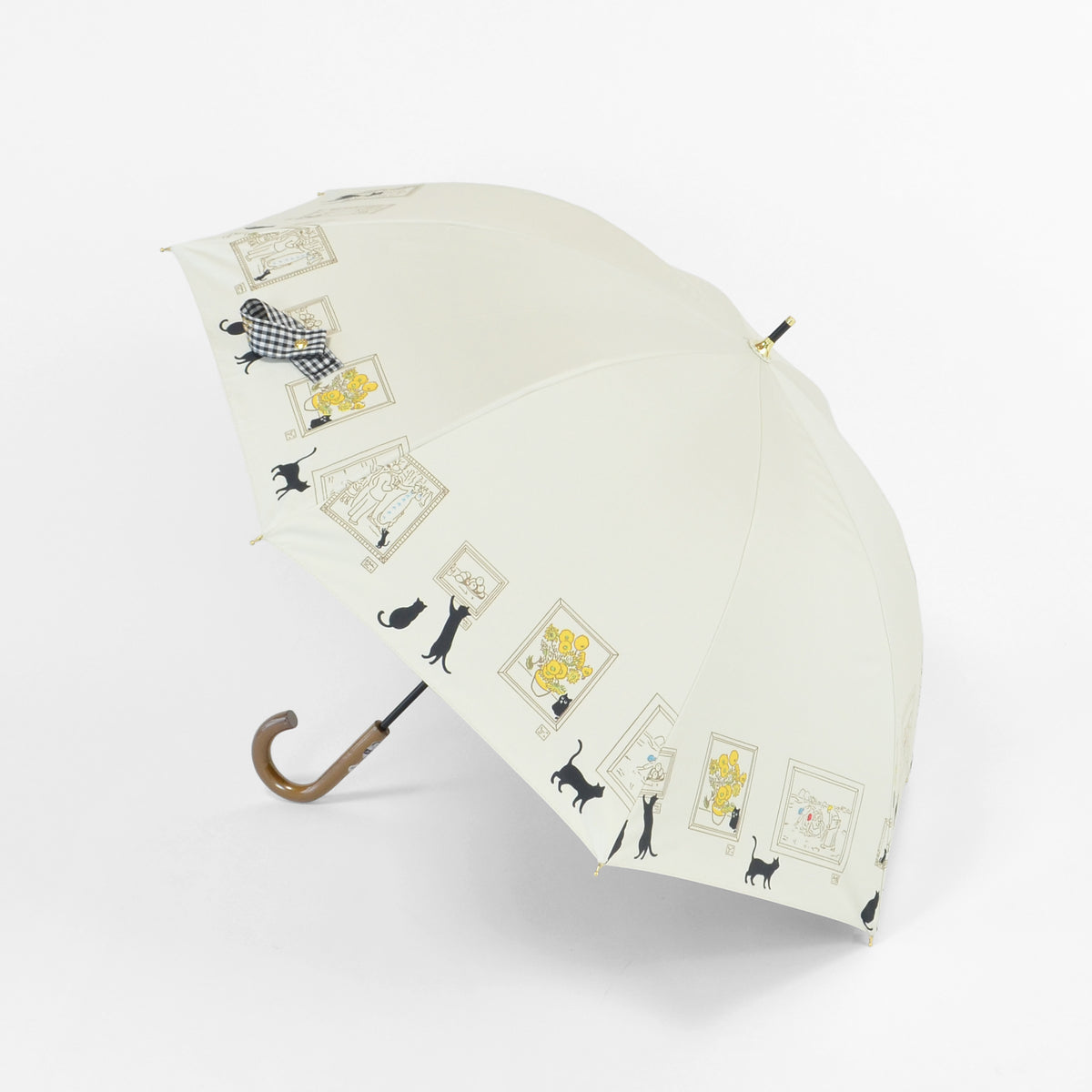 ミュージアムCAT｜遮光・遮熱 手開き｜晴雨兼用 長傘 50cm