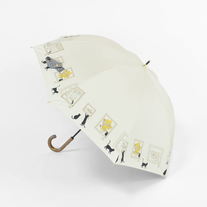 ミュージアムCAT｜遮光・遮熱 手開き｜晴雨兼用 長傘 50cm