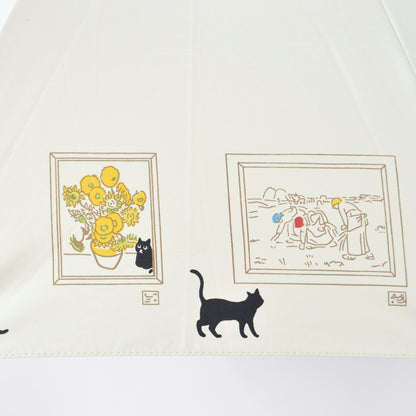 ミュージアムCAT｜遮光・遮熱｜晴雨兼用 折りたたみ傘 50cm
