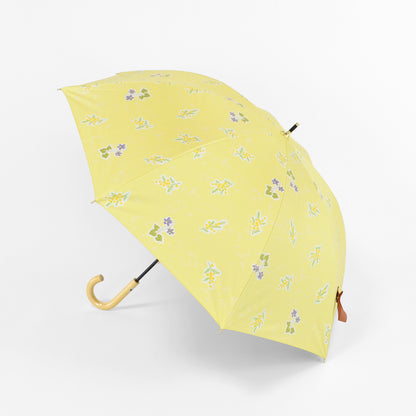 ミモザとスミレ｜遮光・遮熱 手開き｜晴雨兼用 長傘 50cm