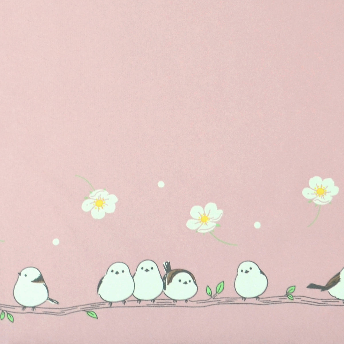 お花とシマエナガ｜遮光・遮熱｜晴雨兼用 折りたたみ傘 50cm