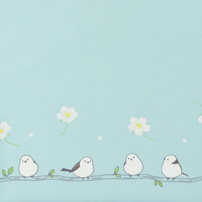 お花とシマエナガ｜遮光・遮熱 自動開閉｜晴雨兼用 折りたたみ傘 50cm