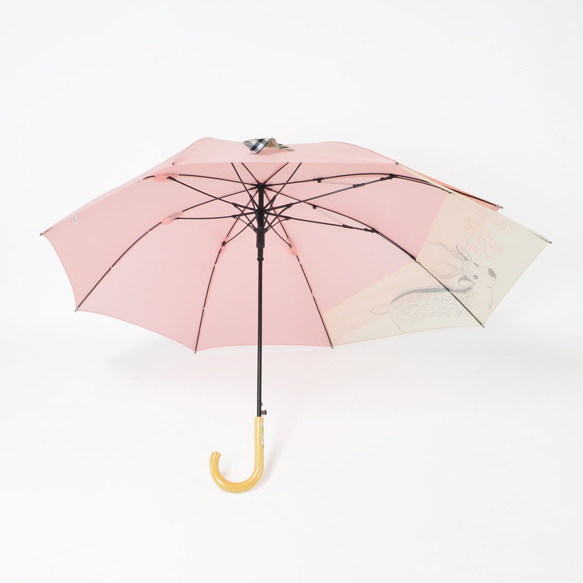 鹿と桜｜バックスライド・ジャンプ長傘 60cm