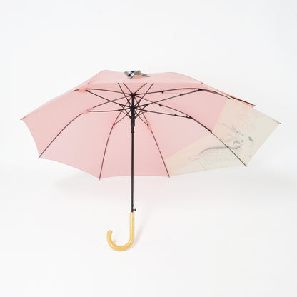 鹿と桜｜バックスライド・ジャンプ長傘 60cm