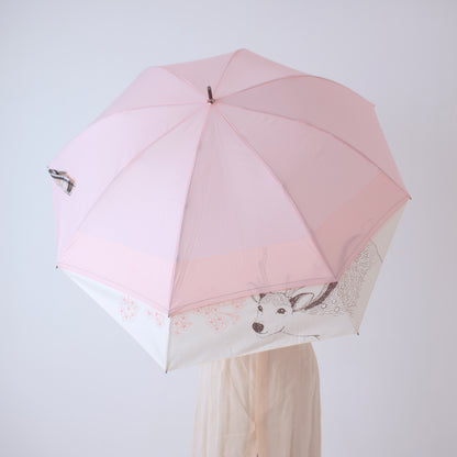 鹿と桜｜バックスライド・ジャンプ長傘 60cm