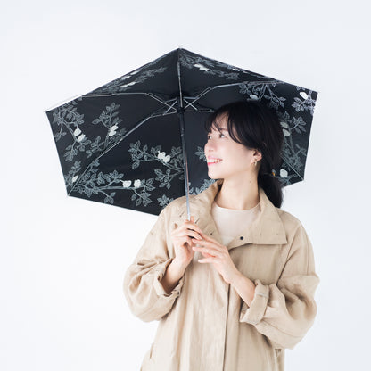 シマエナガ｜遮光・遮熱 5段スクエア｜晴雨兼用 折りたたみ傘 47cm