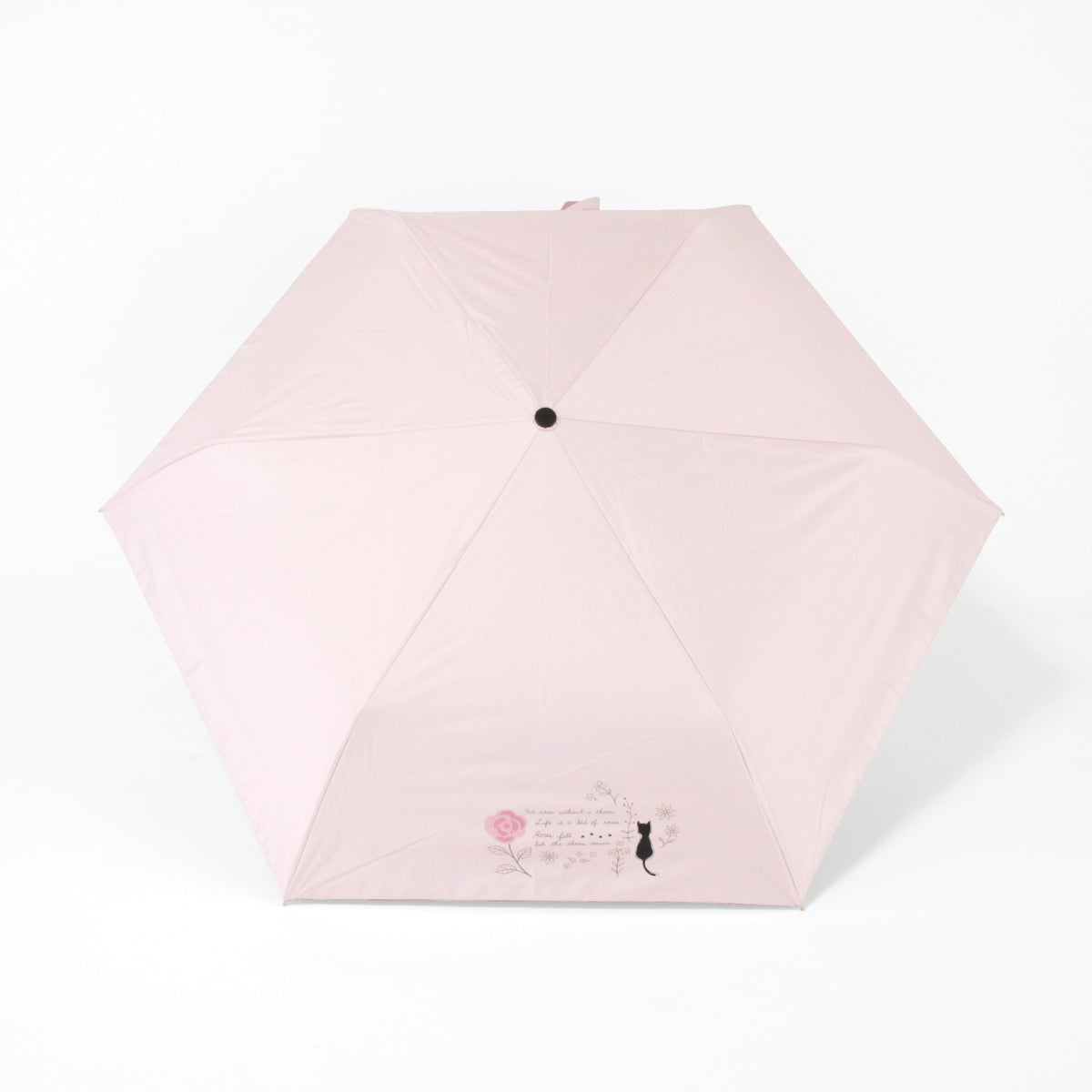 バラと猫｜遮光・遮熱｜晴雨兼用 折りたたみ傘 50cm