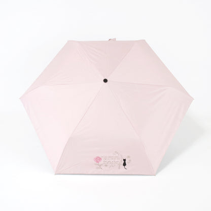 バラと猫｜遮光・遮熱｜晴雨兼用 折りたたみ傘 50cm