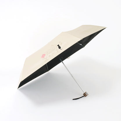 バラと猫｜遮光・遮熱｜晴雨兼用 折りたたみ傘 50cm