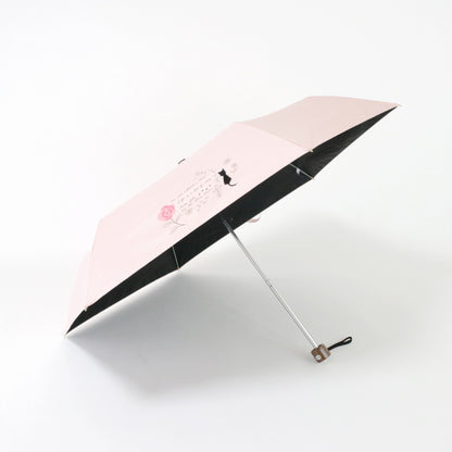 バラと猫｜遮光・遮熱｜晴雨兼用 折りたたみ傘 50cm