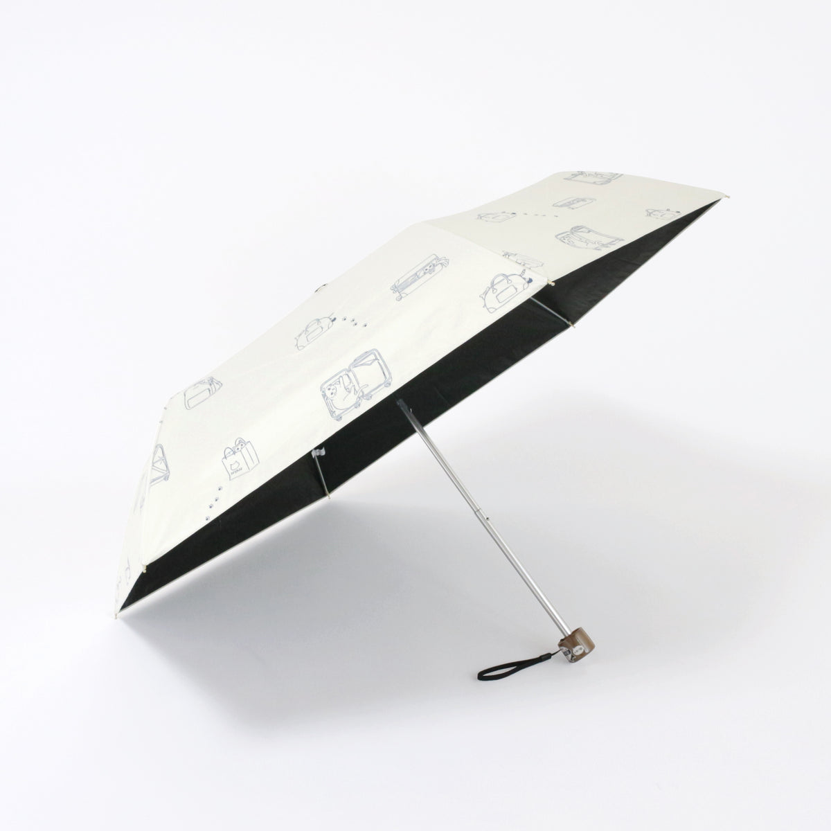 おでかけと猫｜遮光・遮熱｜晴雨兼用 折りたたみ傘 50cm
