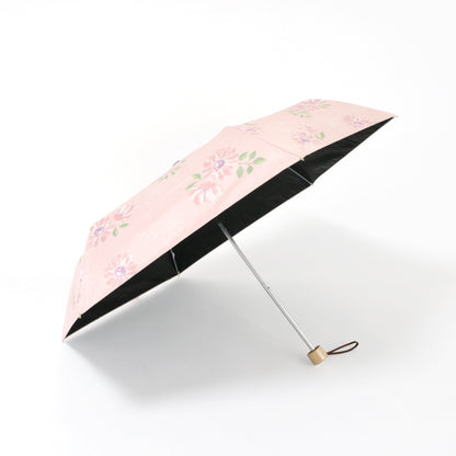 水彩フラワー｜遮光・遮熱｜晴雨兼用 折りたたみ傘 50cm