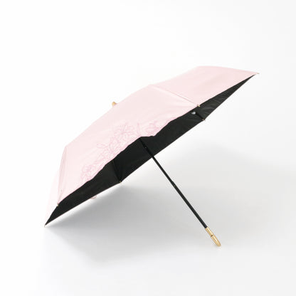 リリー刺繍｜遮光・遮熱｜晴雨兼用 折りたたみ傘 50cm