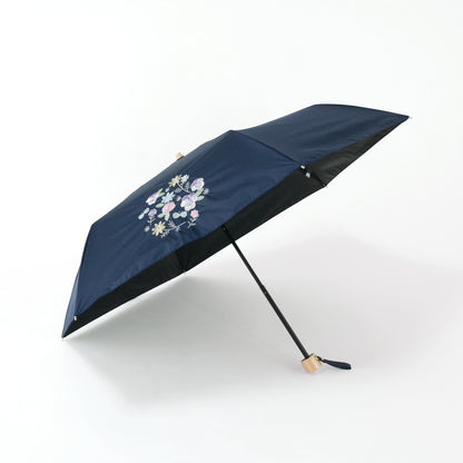 ブーケ刺繍｜遮光・遮熱｜晴雨兼用 折りたたみ傘 50cm